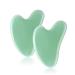 Gua Sha Facial Massage Tool: 2 Pack Natural Jade Stone Guasha Board for Face and Body - Gua Sha Scraping Massage Tool for SPA Acupuncture Therapy Trigger Point Treatment (Green 2Pcs)