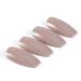Brishow Coffin Artificial Nails - 24 Pcs Full Cover Natural Ballerina Acrylic Press-On Nails for Women & Girls - Buy Online on GoSupps.com