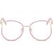 Space CAT protective glasses reading glasses trendy cat eye glasses for women women's metal hollow frame transparent glasses women's glasses (color: pink size: +2.0) (color: gold pink size: 1) 1 gold pink