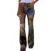 beshionljs Women Long Running Pants with Pockets Multiple Choice Print Casual Loose Pants High Waist Straight Leg Sweatpants Gold-05 XX-Large