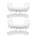 2 pairs of dentures cosmetic teeth instant veneers fake teeth dentistry temporary teeth at the top and below wrong teeth comfort a size of a size fit
