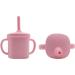 Baby Luxe 10 Piece Bamboo Weaning Set + Free Teething Toothbrush - Pink | Suction Plate, Bowl, Sippy Cup, Bib, Mat, Spoon, Fork - Kids Cutlery Set for Self Feeding Tableware - Buy Online on GoSupps.com