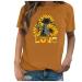Women Short Sleeve Tops Dressy Casual Tees Spring Summer Shirts Pullover Tees Cute Graphic Tees for Teen Girls Yellow 3X-Large