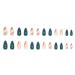 Deep Green Press-On Nails | Medium Almond Shape Acrylic Glitter Sequin - 24pcs by Kxamelie - Buy Online on GoSupps.com