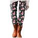 SolwDa Sweatpants Women Yoga Pants Christmas Leggings High Waisted Workout Pants Tummy Control Santa Claus Print Gym Legging #07-black XX-Large