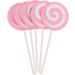 5PCS Lollipop Shaped Cake Toppers in Pink for Decoration Cupcake Toppers for Baby Shower Birthday Party Wedding - Buy Online on GoSupps.com