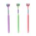 Soft Three-Headed Toothbrush for Kids & Adults - Travel-Friendly Tongue Coating Brush in Purple - Buy Online on GoSupps.com