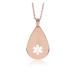 BAIYI HOPE Rose Gold Medical Alert Necklace Teardrop Pendant Arc Surface Emergency ID Dog Tag for Women (Free Engraving)