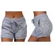 90 Degree By Reflex Soft Comfy Activewear Lounge Shorts with Pockets and Drawstring for Women Large 2 Pack Heather Grey/Heather Grey