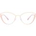 Kachawoo Anti Blue Light Glasses for Women - Cat Eye Half Frame Optical Eyewear in Pink Gold Metal - Stylish Computer Glasses - Buy Online on GoSupps.com