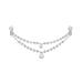 Women Fashion Rhinestone Double Chain Headpiece Silver Crystal Headpiece Pendant Headband Bridal Forehead Chain for Wedding Party Prom (B)