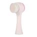 Facial Cleansing Brush Soft Double Sides Deep Cleaning Face Brush Silicone Face Exfoliator Brush Cleanser with Handle for Skincare - Pink