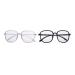 Pokinge 2Pcs Fashion Eyeglasses Trendy Oversized Square Computer Reading Glasses Resin Blue Light Blocking Glasses Eyewear Accessories for Men Women