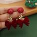 Fashion Earrings Ladies Jewelry Vintage Red Bow Small Snowflake Earrings for Women Festive Party Banquet Jewelry Dainty Earrings Fashion Accessories - Buy Online on GoSupps.com