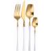 Silverware Set Matte White Gold Cutlery Set Stainless Steel Dinnerware Set Kitchen Knife Fork Spoon Tea Spoon Restaurant Western Tableware Set (Color : Bright Silver 4pcs) - Buy Online on GoSupps.com