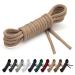 Benchmark Dress Shoe Laces - Made in USA - 1/10" (2.5mm) Round Waxed Shoelaces - Choice of Color - 27, 30", 33" or 36" 36 Inch Tan