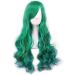 ColorfulPanda Long Wavy Green Ombre Cosplay Wig for Women - Synthetic Hair Halloween Party Wig - Buy Online on GoSupps.com