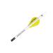 New Archery Products Quikfletch Twister 2" 3-Vane Stabilizing Fletching for Increased Accuracy of Compound Bow Arrows & Crossbow Bolts - 6 Pack WHITE Tube, Yellow/White Vanes