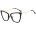 Parwana Mode oversized Cat Eyes reading glasses women trendy anti glare anti blue light computer reader flat light mirror (color: black size: +100) +100 black
