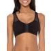 Fruit of the Loom Women's Comfort Front Close Sport Bra With Mesh Straps 38 Black Hue
