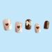 Short Round French style coffee white short style coffee color love white bow fake nails Press On Nails with Nail Tips press on nails Acrylic False Nails Cute Artificial Nails for Women and Girls - Buy Online on GoSupps.com