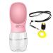 AcserGery Dog Water Bottle 350ml BPA Dog Drinking Bottle with Sending Whistle and Dog Trainer (Pink) 350ml-Pink