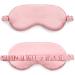 Sleep Eye Mask with Elastic Strap Headband Lightweight Comfortable Soft Silk Like for Men Women Traveling (Pink)