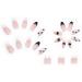 French Tip Press on Nails - Medium Press On Nails with Nail Tips Black heart French white lines fake nails with almond shaped Design press on nails Acrylic False Nails Cute Artificial Nails - Buy Online on GoSupps.com