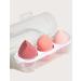 Beauty Blender Set 3 Makeup Sponges with travel box 3-Piece Blending Beauty Blender Kit for Foundation Contour and Highlight Pink/red