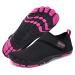 Racqua Men's Women's Slip-On Water Shoes Quick Dry Barefoot Lightweight Aqua Shoes Beach Swim Pool Hiking Sport Shoes 8.5 Women/7.5 Men Wz117w-black/Rose