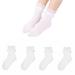 Akamas 4 pairs of women black white ruffles socks cotton pointed socks ankle socks with an excerpt pattern and scorches princess socks clothes socks gifts for girls 35-41 white