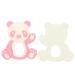 Baby Teething Toy - Cartoon Panda Shape Silicone Teether for Kids | Soft Hugs & Kisses (Pink/Black/Coffee) - Buy Online on GoSupps.com