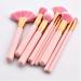 ARALOR 10-Piece Pink Wood Handle Makeup Brush Set with Soft Nylon Bristles - Kabuki Brushes for Eyeshadow, Eyeliner, Blush, and More - Buy Online on GoSupps.com