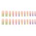 Foccna Long Press on Nails - Square French Full Cover Acrylic Fake Nails | 24PCS Colorful Designs for Women & Girls - International Shipping Available - Buy Online on GoSupps.com