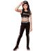 LOLANTA Girl's 2-Piece Dance Outfits Athletic Cropped Tank Top and Legging Pants Tracksuits Set Black 12-14