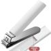 Practical Flat Nail Clippers Simple White Appearance Durable Material Easy to Use Splash-Proof Design Affordable - Buy Online on GoSupps.com