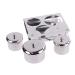 Piaopiaoniu 3-Piece Stainless Steel Nail Art Equipment Cups with Lids - Acrylic Liquid & Powder Holders for Nail Tools - Buy Online on GoSupps.com