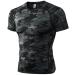Men's Compression Shirts Short Sleeve Workout Gym T-Shirt Running Tops Cool Dry Sports Base Layer Athletic Undershirts Camo Black Small