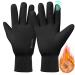 ihuan Winter Gloves for Men Women - Cold Weather Gloves for Running Cycling, Waterproof Snow Warm Gloves Touchscreen Finger Black Small