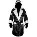 Cleto Reyes Satin Boxing Robe with Hood - Medium - Black/White