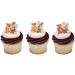 24 Fall Flowers and Feathers Cupcake Rings Toppers