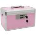 xydstay Medicine Lock Box First Aid Safe Medication Storage Box Layered Aluminum Daily Medicine Cabinet Family Use 12.2 x 7.9 x 7.5  Pink 12.2x7.9x8.2 Inch (Pack of 1)