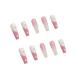 Runrayay Pink & White Press on Nails - 24Pcs Coffin Fake Nails for Nail Art & Manicure | Women's Acrylic Nail Decorations - Buy Online on GoSupps.com