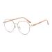 Iynwbjts reading glasses personalized metal polygon women fashionable young people high-resolution anti-blue light reading glasses (color: 1.50) MILK TEA COLOR 1.50