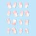 Buy Mouyouglow Short Square Pink Gradient White Press On Nails - Ombr Artificial Fingernails with Nail Glue | International Shipping - Buy Online on GoSupps.com
