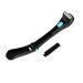 and body shaving slightly curved handle for a pain-free shave wet or dry (black)