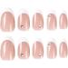 Justotry 24pcs Diamond Fake Nails Medium White French Press on Nails | Nude Ballerina Stick on Nails for Women | Acrylic Coffin False Nails with Glue for Nail Art - Buy Online on GoSupps.com