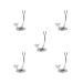 Shaving stand curved polished 5 pieces 5 pieces (Argent)