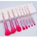 8 pieces Make up pink Brush kit Confetti sparkle eye shadow brush lip eye blush foundation brush girls make up