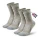 Samsox 2-Pair Merino Wool Hiking Socks, Made in USA 3/4 Crew Cushioned Walking & Boot Socks for Women & Men Small-Medium Oatmeal